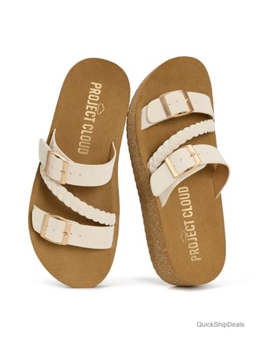 Eco-Crafted Leather Platform Sandals with Adjustable Buckle and Non-Slip Outsole
